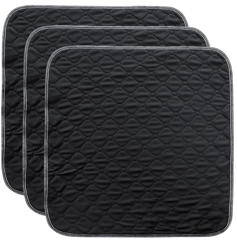3 stycken tvättbara inkontinens-sittdynor 50 x 50 cm, vattentäta och absorberande inkontinens stolstöd, återanvändbara halkfria inkontinensunderlägg för rullstol, soffa, bilstol
