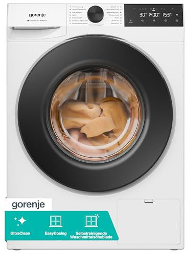 Gorenje WGAM494A Waschmaschine mit Dampffunktion /9 KG /1400 U-Min/ConnectLife /15 Programme/UltraClean/AquaStop/SteamTech/Inverter PowerDrive /10% besser als Energieeffizienzklasse A/Weiß