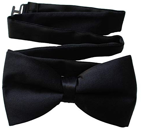 Clermont Direct Luxury 100% Silk Black Pre-Tied Bow Tie