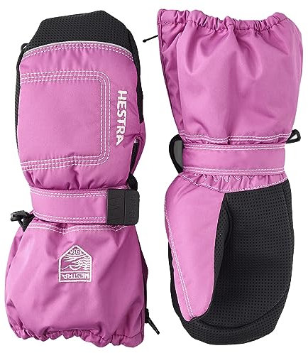 Hestra Mittens for Baby: Kids Zip Long Mitten with Primaloft Insulation, Cerise, 4