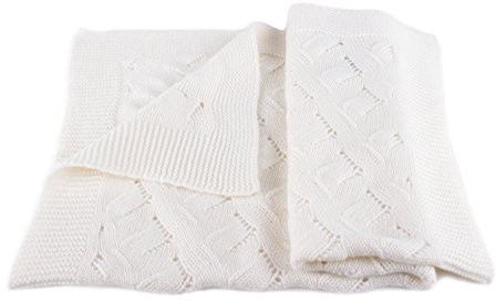 Love Cashmere - Coperta unisex in 100% cashmere, realizzata a mano in Scozia da Love Cashmere, colore: Bianco