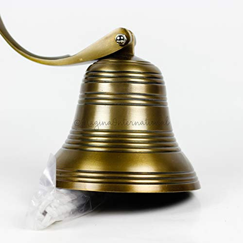 Nagina International - Campane decorative per barche nautiche, in alluminio, nichelate e in ottone antico, campana per nave dei pirati, decorazione da parete (ottone antico, 15 cm)