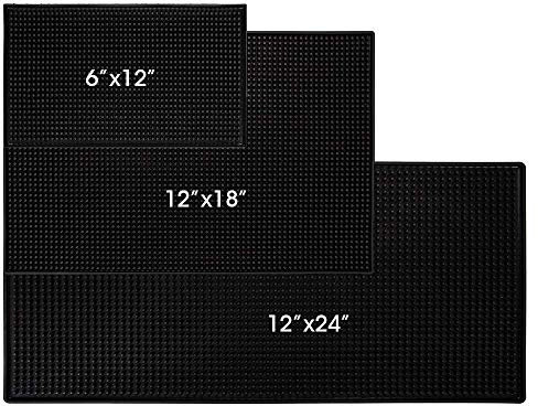 3Pcs Bar Mat - Nonslip Coffee Bar Mat, Flexible Bar Mats for Countertop, Barber Mats for Clippers Bar Mat for Home Bar Restaurant Service Mat (3Pcs, 12×6 inch, 18×12 inch, 24×12 inch)