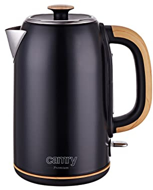 ADLER Camry Metall-Wasserkocher, 1,7 l, STRIX-Steuerungssystem, Edelstahl, silber