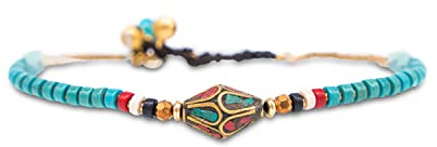Made by Nami Tobillera Mujer Resistente al Agua - Pulsera Tobillo Artesanal con Perlas de Algodón