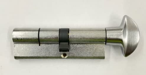 Cilindro con pomo integrato cromo satinato K2 10 perni POMOLO 40 - CHIAVE 50 1+5 chiavi 0CK2.Lunghezza totale del corpo mm.90