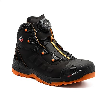 GARSPORT Ghost Mid 3 S3 herr säkerhetssko, Svart Orange, 38 EU