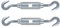 M6 x 110mm Hook Hook Steel Turnbuckles Wire Tensioner Strainer Closed Hook Threaded Hook (Pack of 2) N18EF