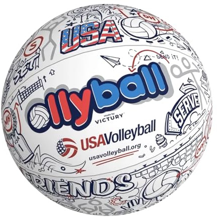 Ollyball USA Volleyball Indoor Play Ball – Olly Ball Soft Indoor Volleyball with Patented KrunchCOR | Safe Lightweight Ball for Kids & Youth