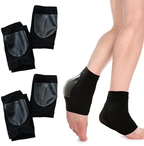 ZYEKIU 4 Pièces Protege Talon, Talonnette Gel Ergonomie, Coussinet Talon Chaussure avec du Silicone, Talonnette Silicone Unisexe, Protege Talon Chaussure pour Talons Secs, Crevassés ou Rugueux (Noir)