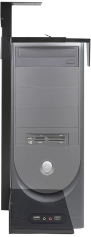 Supporto sotto la scrivania, supporto per computer regolabile, host sospeso, 30 kg, regolazione in altezza 10-47 cm, per PC, salvaspazio, ufficio, nero