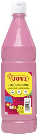 Jovi - Tempera liquida da 1000 ml, colore rosa, vernice a base di ingredienti naturali, facile da lavare, senza glutine, ideale per l'uso scolastico