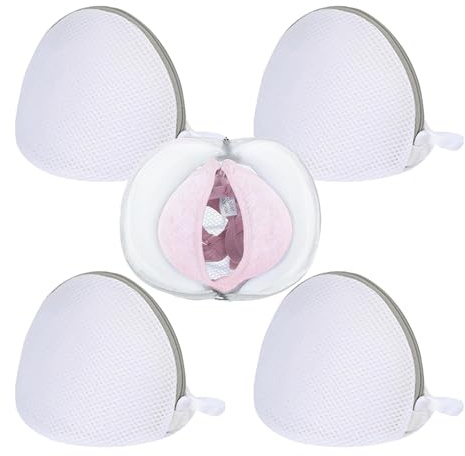 Foonary 5 pezzi rete per bucato, reggiseno, rete per lavatrice, sacchetti per biancheria intima e calze, rete per lavatrice, forma semicircolare 19 x 17 cm, protegge i vestiti delicati