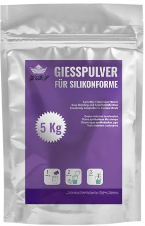 BWAY Gesso per Stampi in Polvere di Ceramica Bianca - Polvere di Gesso Ceramico per Stampi in Silicone di Alta Qualità - Ideale per Fai da Te e Progetti Creativi - Confezione da 5 Kg