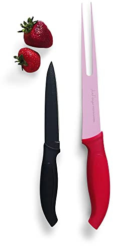 Jean-Patrique Professional Stainless Steel Carving Fork | Professional Kitchen Meat Carving Knife - 2 Piece Set