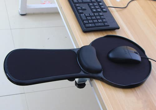 Xichen® Repose-poignet et avant bras ergonomique réglable pour bureau et chaise, tapis de souris noir