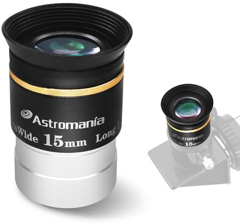 Astromania Teleskop Okular 3,2 cm HD Voll Multi Coated Teleskop Zubehör, 66 Grad Ultra Weitwinkel Okular für Astronomie Teleskop, Langer Augenabstand HD 15 mm Weitwinkel Teleskop Okular