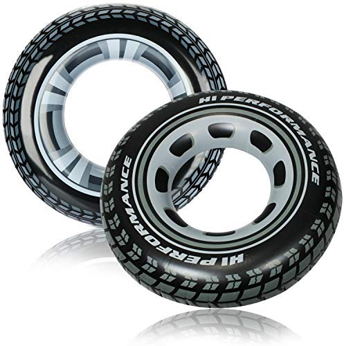 com-four® 2x salvagente gonfiabile a forma di pneumatico - Salvagente per adolescenti e adulti [La selezione varia]