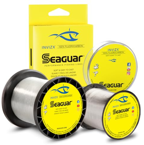 Seaguar InvizX Freshwater 100% Fluorocarbon Fishing Line 10lbs, 600yds Break Strength/Length, clear - 10VZ600