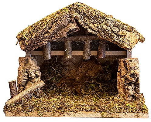 Village Weihnachtskrippe aus Holz für Weihnachtskrippe, 25,4 x 12,7 x 20,3 cm, hergestellt in Italien