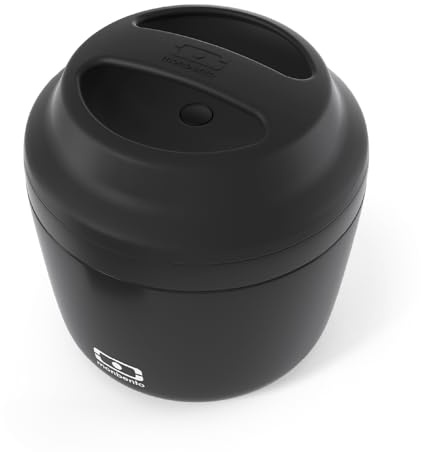monbento - MB Element schwarz Onyx Thermobehälter für Essen - Edelstahl Thermo LunchBox - BPA frei