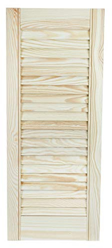 Proper Tools Louvre Door, Pine Wood, Vented Open, Ready to Paint Internal Louvre Cupboard Doors, Slatted Wardrobe Doors - 720 x 494mm