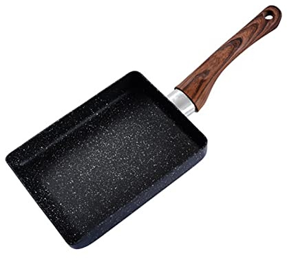 KUCOCOSNEH Tamagoyaki Egg Pan Nonstick Omelette Fry Pan Japanese Omelette Pan Non Stick Granite Coating Aluminum Alloy Square White