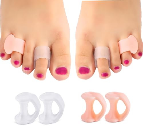 Gel Zehenspreizer Kleiner Zeh, Zehentrenner Silikon, (12 Stück) Zehenspreizer, Hallux Valgus Korrektur Zehenstrecker für überlappende Zehen, Verhinderung von Reibung und Druckentlastung