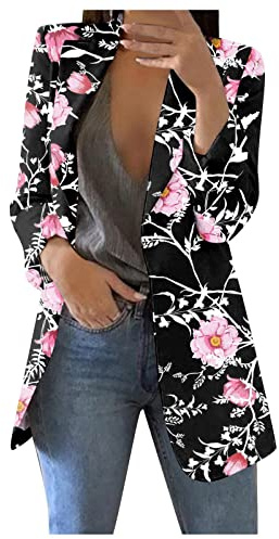 SCBFDI Tailleur Femme pour Mariage Veste Noire Femme Veste Officier Femme Blazer Jaune Moutarde Blazers Femme Bleu Marine Veste Lin Veste Equitation Femme Tailleur Femme pour Mariage Rose 2Xl