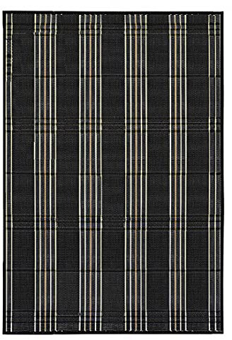 Hogar y Mas Alfombra BAMBÚ Natural Cuadros (Negro, 180X300CM)