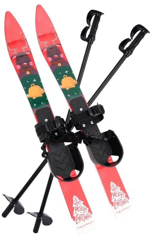ANNUP Sports d'hiver Ski de Fond Ensemble de Ski d'arrière-Cour for Enfants Skis de Neige débutants avec bâtons et Fixations âgés de 3 à 4 Ans