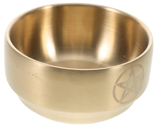 TOYANDONA Ciotola Altare Wicca in Rame Vintage con Design Stella Bruciatore Incenso e Portacandele Multifunzionale per Cerimonie e Offerte Ritualistiche