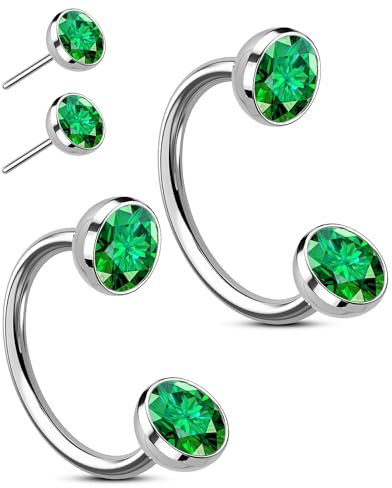 OUFER Kroppspiercing hästsko nosringar: 2 st 316L kirurgiskt stål 20 g tryckstift nosring för kvinnor män trådlös hästsko septum läpp ögonbrow helix daith öra nostril piercing smycken 7/8 mm, 7/8 mm
