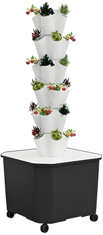 Memykoy Aeroponic Garden Tower for Herbs, Fruits and Vegetables,Hydroponics Growing System Kit,Vertical Hydroponic Tower Garden,Indoor Hydroponic Growing System White-12LAYERS