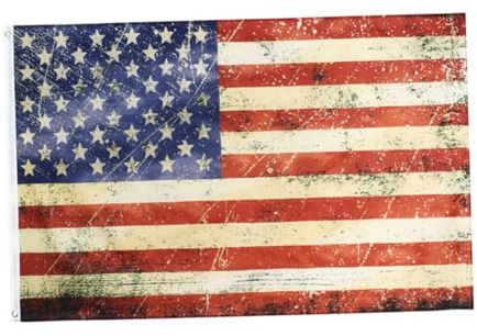 IWOWHERO Bandiera Americana Decorazione Patriottica in Poliestere 90x150cm Vintage Leggera e Portatile per Casa e Festa