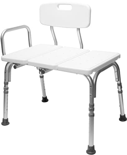 Carex Shower Bench and Shower Chair For Elderly and Disabled with Height Adjustable Legs, Tub Bench Converts to Right or Left Hand Entry, Shower Chair For Bathtub
