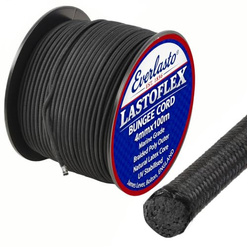 Everlasto 'Lastoflex' bungee-sladd svart 4 mm x 100 m