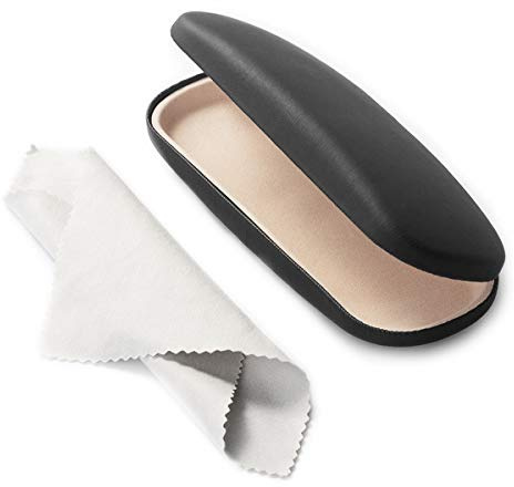 RayLove Unisex Hard Shell Eyeglasses Cases, Protective Case For Glasses(Black)