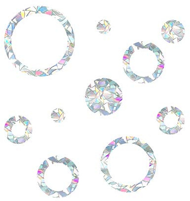 Ring and Circle Static Window Clings Anti Collision Window Decals for Bird Strikes, Glass Awareness Stickers, Stop Birds Flying into Windows, Set of 21
