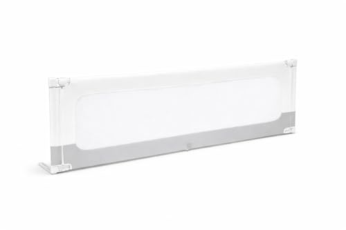 BEANBUDS® Barrera anticaída de 200 cm [1 lado] – Barrera de protección para cama de bebé, cama de padres y cuna, incluye correa extra para fijación, protección contra caídas, color gris