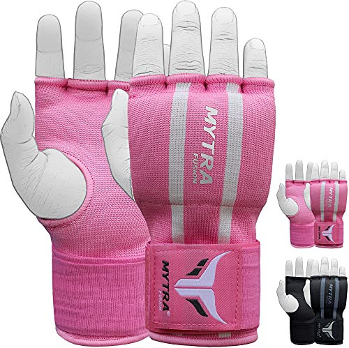 Mytra Fusion innenhandschuhe Boxen boxbandagen Schutz Easy Wraps Handschuhe mit Gel-Polsterung entlang des Verschlusses der Handschlaufe (L/XL, Pink/White)