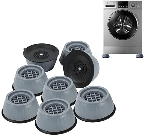 Anti Vibration Pad for Washing Machine Support Set of 8, Rubber Washer Dryer Non Slip Shock Noise Cancelling Foot Mat, Anti-Walking Stabilizer Refrigerator Support Pad Pedestals for Washing Machine