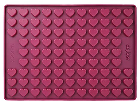 Collory Bakmatta för hundkex för Medium (2,6 cm) hjärta form godis, silikonbakform, chokladform, värmebeständig, livsmedelssäker och BPA-fri