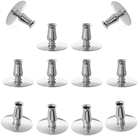 NKlaus 12x Chandelier en Laiton nickelé Chandelier Bougies d'autel Fines Jusqu'à Ø0,9cm Mariage 6732