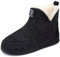 GURGER Hausstiefel Herren Plüsch Gefüttert Damen Hüttenschuhe Filz Warm Winter Hausschuhe Hohe Hüttenstiefel Filzpantoffeln Slipper Boot, Größe 44 45 Schwarz