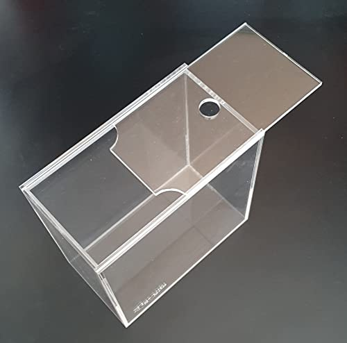 Tigerlily Enterprises Aquarium Nano Acrylique 4L - Boîte d'élevage portable avec couvercle coulissant et trou d'alimentation - Idéal pour Betta, tortues, insectes et terrarium (20 x 20 x 11 cm)