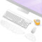 Mardiko Wolk Handballenauflage Tastatur Maus Set, Weiche Gedächtnisschaum Handauflage Tastatur Maus mit Rutschfeste Unterlage, Ergonomisches Handgelenkauflage Tastatur Maus für Büro Heim Spiele, Weiß