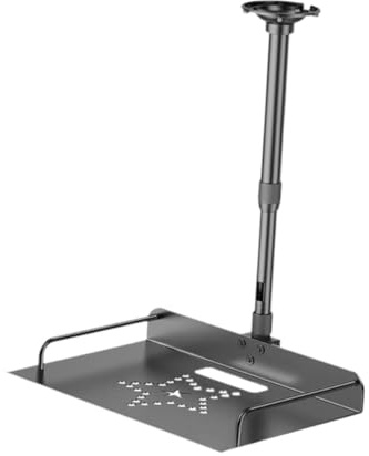AsrMyjcx Support de Plafond pour projecteur avec Plateau, en Alliage d'aluminium, pour Salon, Forte, Hauteur réglable pour Mur et Plafond, Hauteur 40cm à 80cm