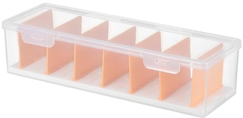vsshe Scatola di gestione dei cavi con coperchio, Organizer Cavi Plastica Trasparente, Scatola di Immagazzinaggio per Cavi Dati con 7 Scomparti e Divisori Rimovibili, per Famiglia, Ufficio, Cassetti.