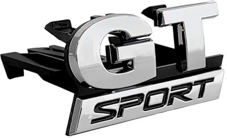 Emblema de Parrilla Delantera for Coche con Logotipo GT Sport Cromado en ABS 3D, Insignia GT Sport, Accesorios